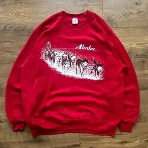 vintage y2k 90s 80s 1989 alaska nature snow wolves crewneck